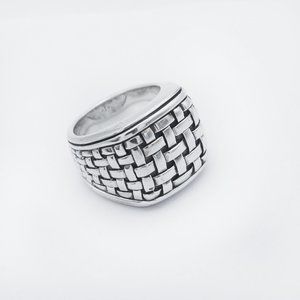 Scott Kay 925 Silver Large Basket Woven Ring